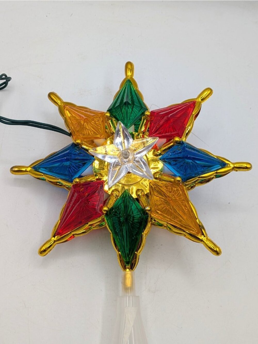 8 Point Star Christmas Tree Topper Multi-Colored Plug In Light Up 12" - Picture 4 of 8